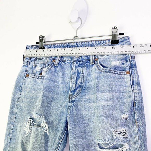 American Eagle‎ Tomgirl Distressed Denim Jeans Sz 0 - Picture 5 of 12